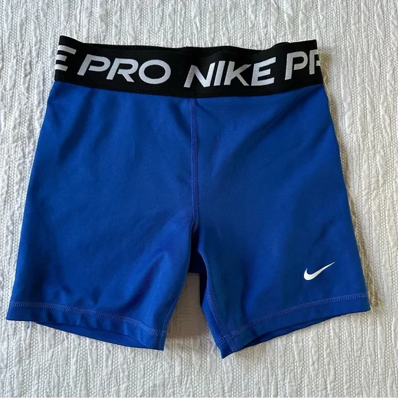 Girls Nike Blue Pro Shorts - Picture 1 of 6